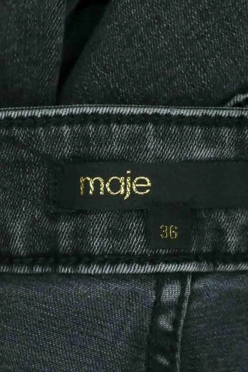 Jean large Maje Noir en Coton