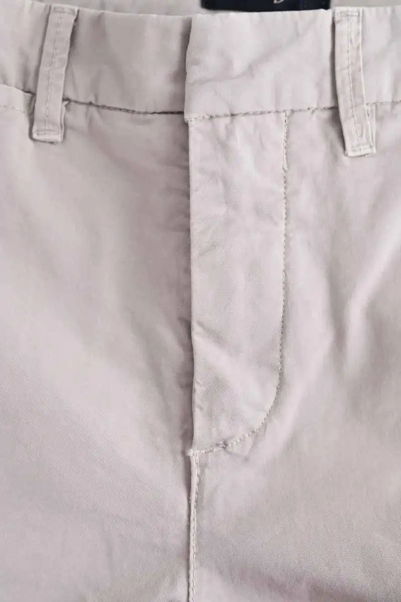 Pantalon droit Fay Gris en Coton