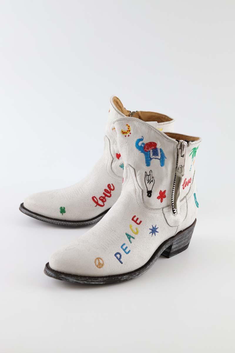 Boots western Mexicana  Blanc