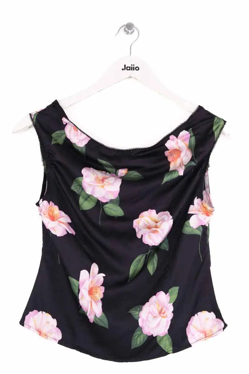 Top sans manche Rouje Noir en Viscose