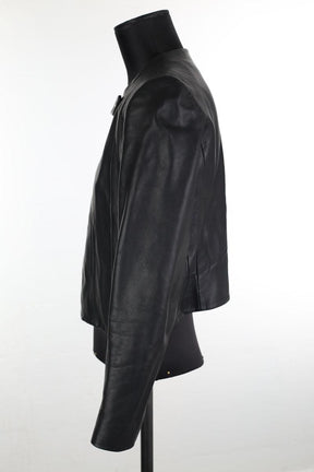 Veste en cuir Sandro  Noir