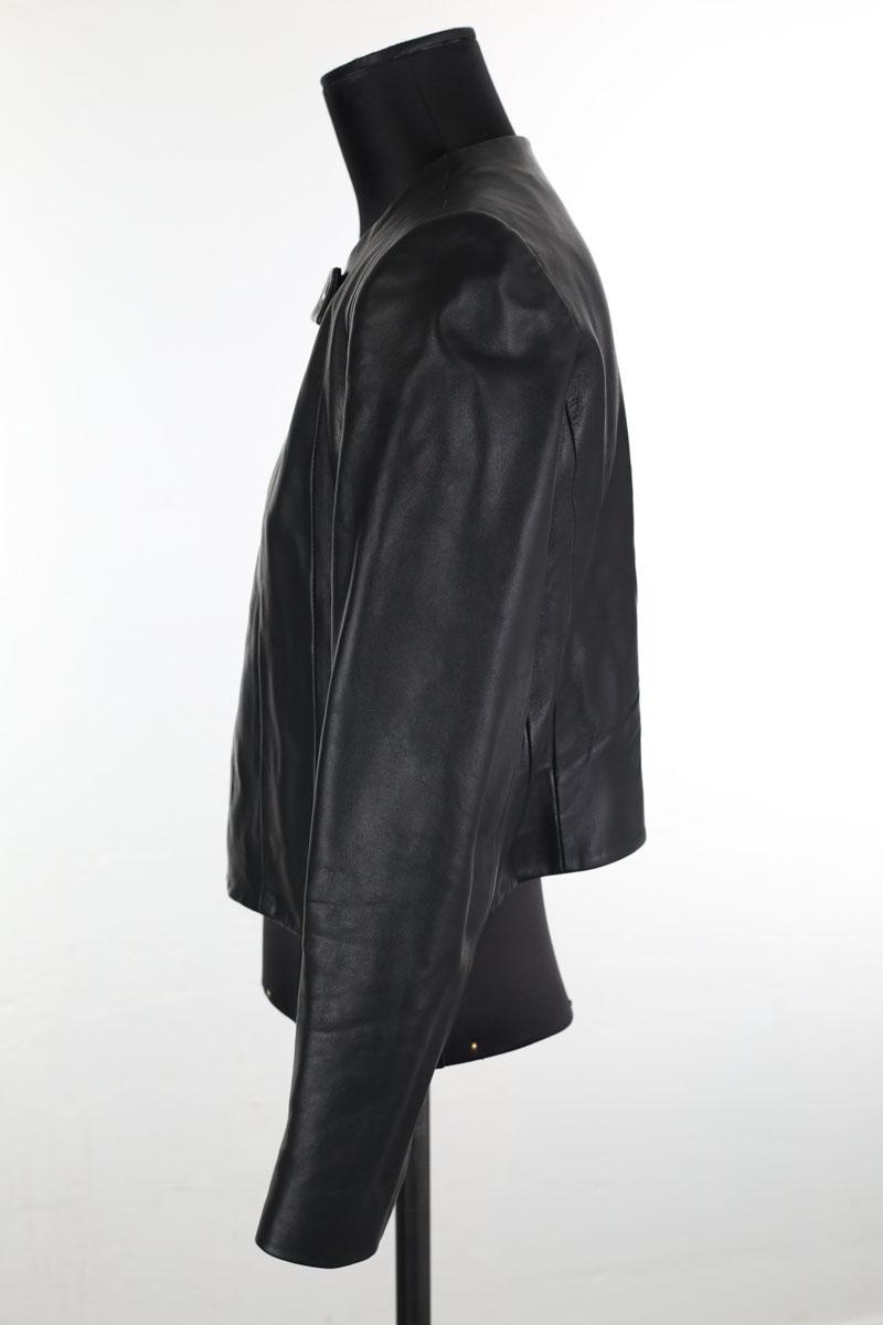 Veste en cuir Sandro  Noir