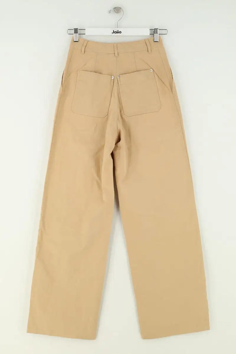 Pantalon droit Lacoste Beige en Coton