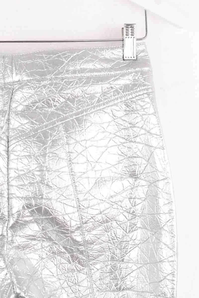 Pantalon droit Manoush Pant vinyl basic Argent en Synthétique