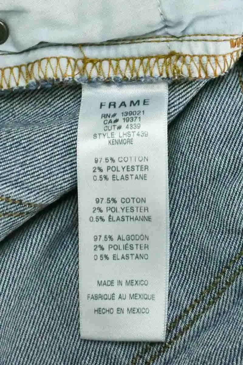 Jean droit Frame Le High Straight Bleu en Coton - élasthanne