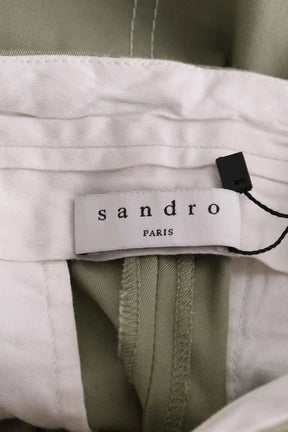 Pantalon Carot Sandro Vert en Coton