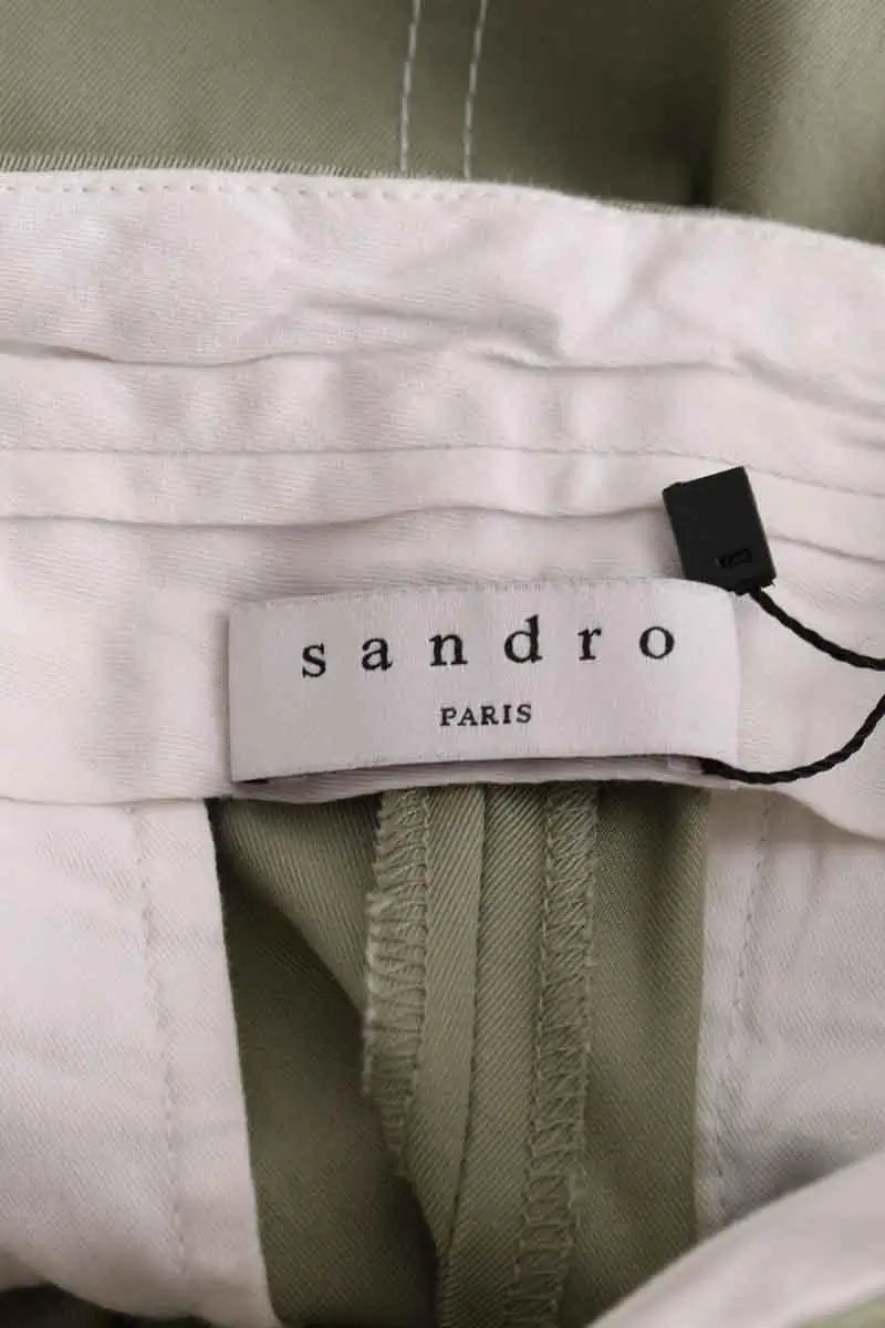 Pantalon Carot Sandro Vert en Coton