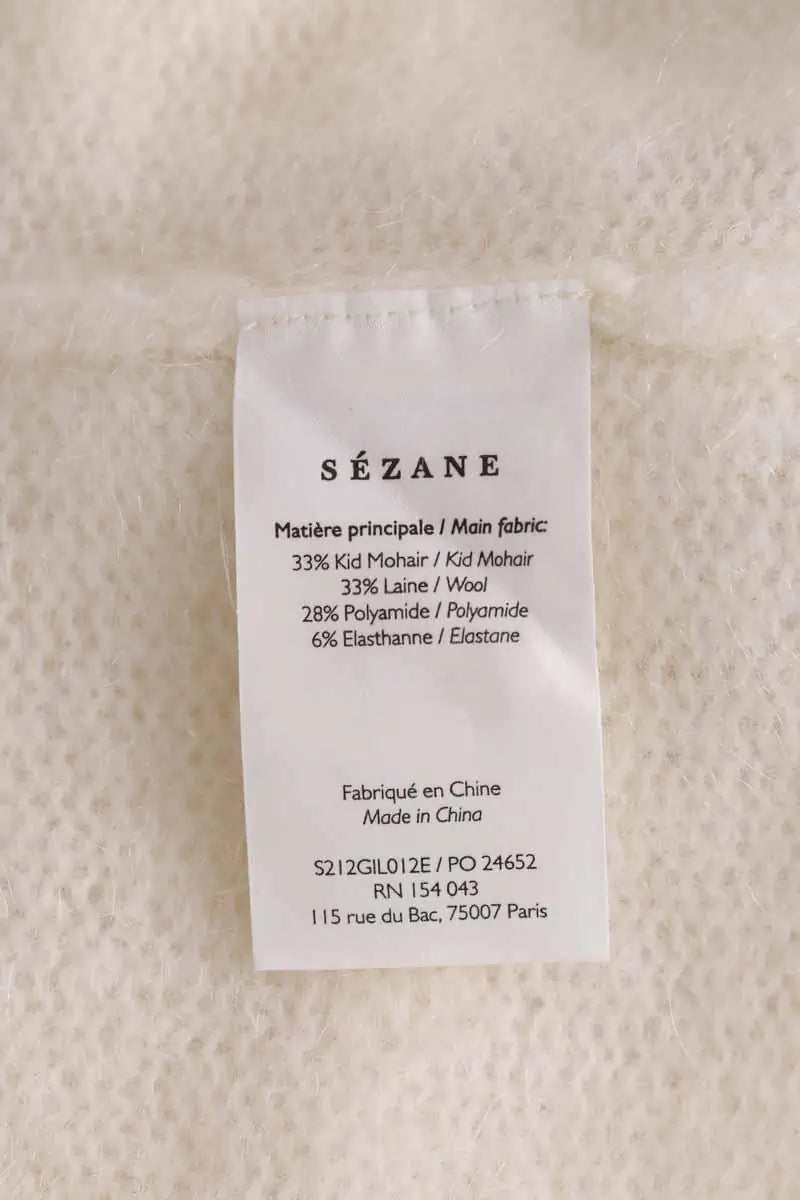 Cardigan Sézane Blanc en Laine