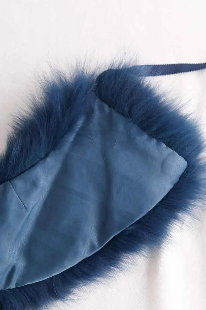 Col Tara Jarmon Bleu en Fourrure