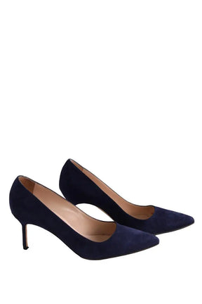 Talons Manolo Blahnik Marine en Daim