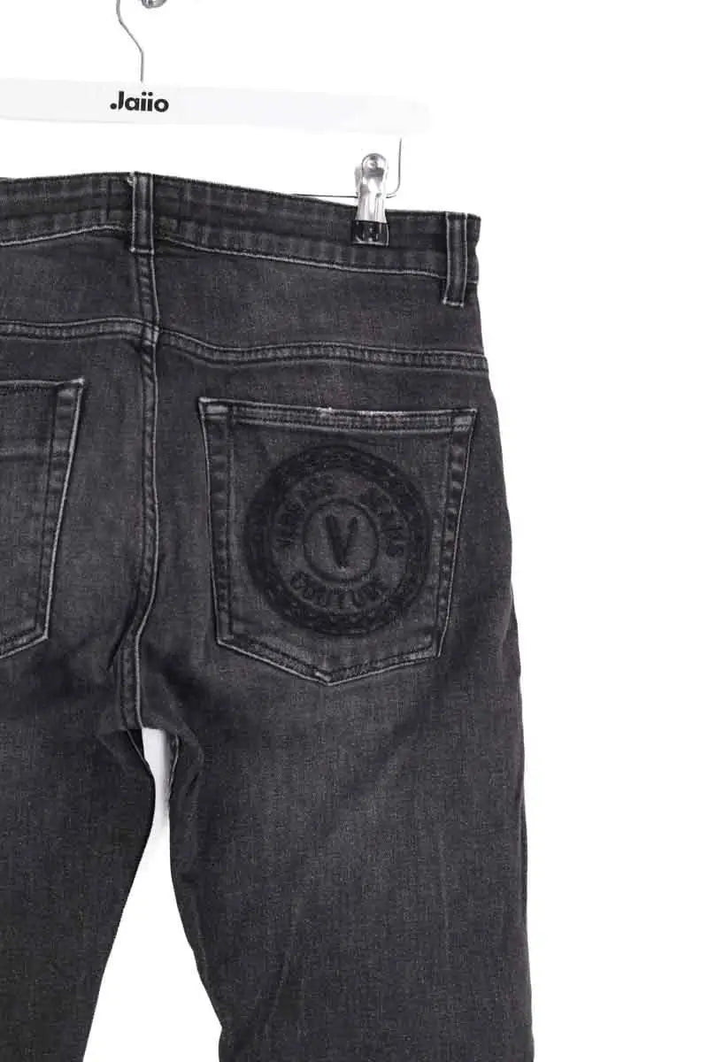 Jean droit Versace Anthracite en Coton
