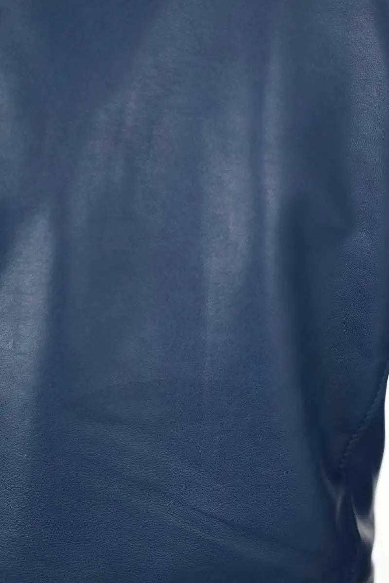 Veste Maje Bleu en Cuir