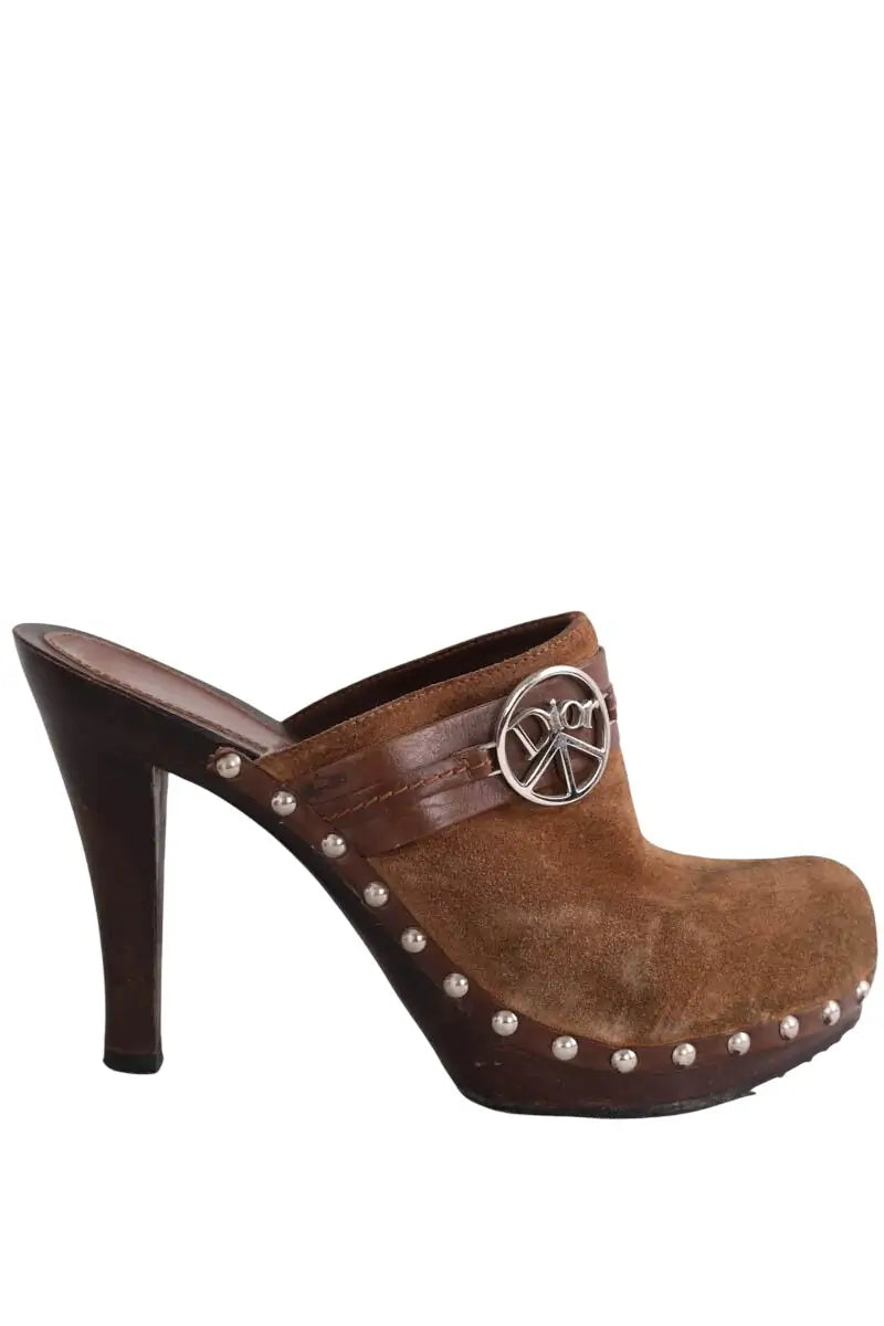 Talons Dior Camel en Daim, taille 38 - Seconde Main