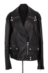 Veste Balmain Noir en Cuir, taille XL - Seconde Main