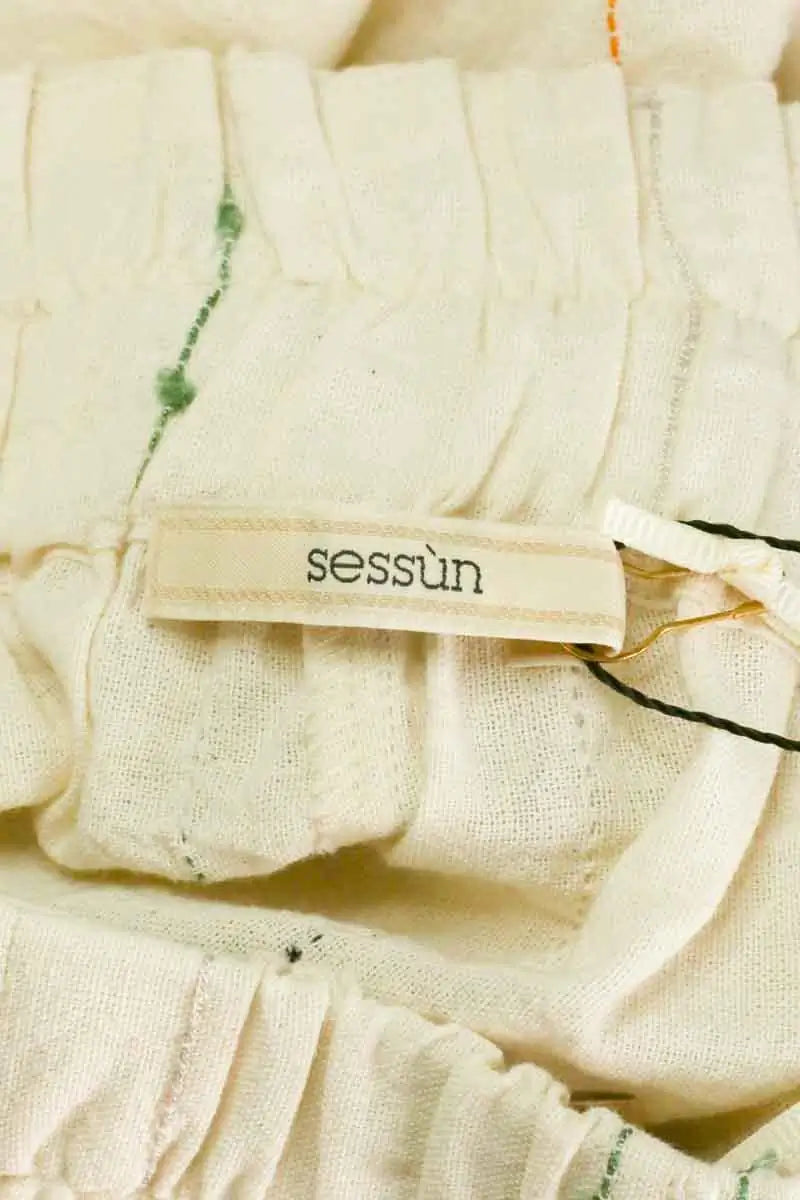 Pantalon Sessun Beige en Coton