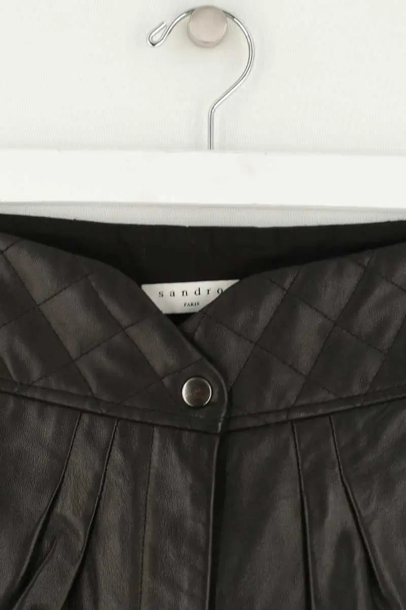 Bermuda Sandro Noir en Cuir