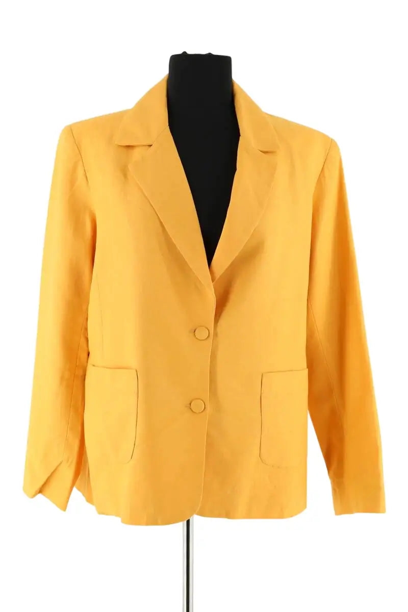Blazer Saaj Jaune en Lin, taille L - Seconde Main