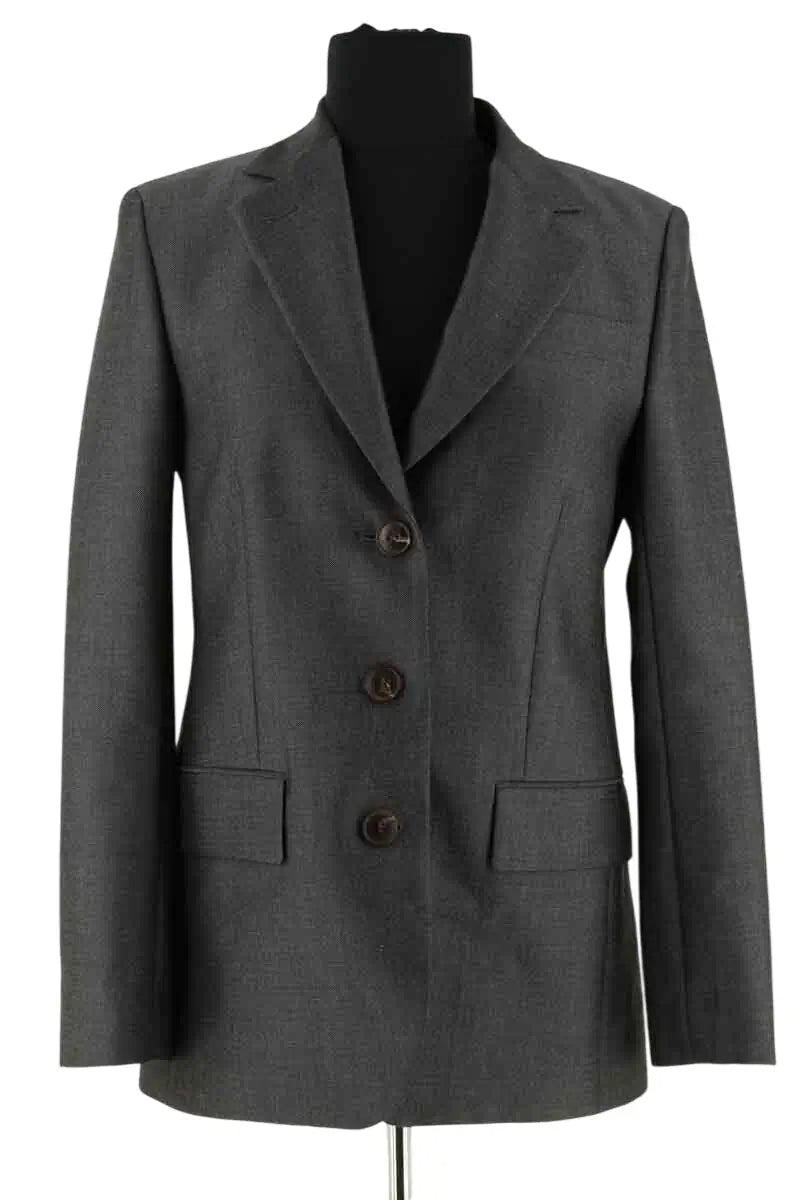 Blazer Tory Burch Anthracite en Laine, taille M - Seconde Main
