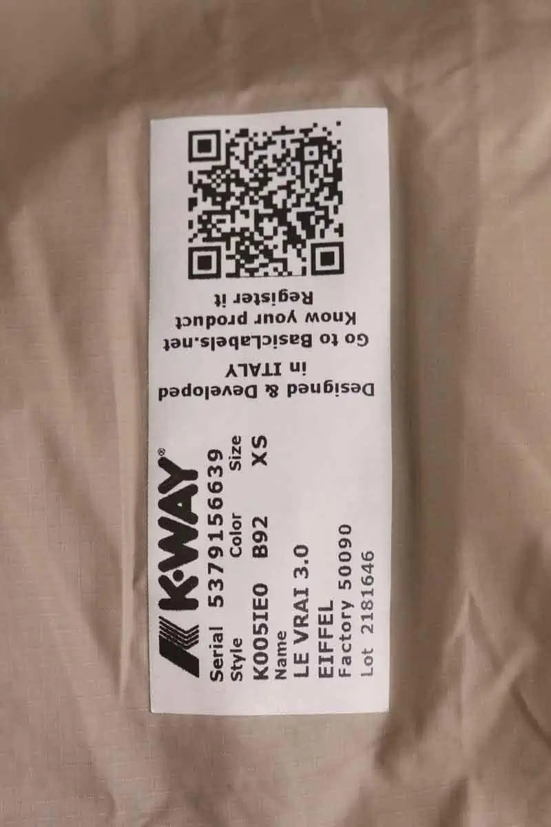 Manteau K-Way Beige en Synthétique