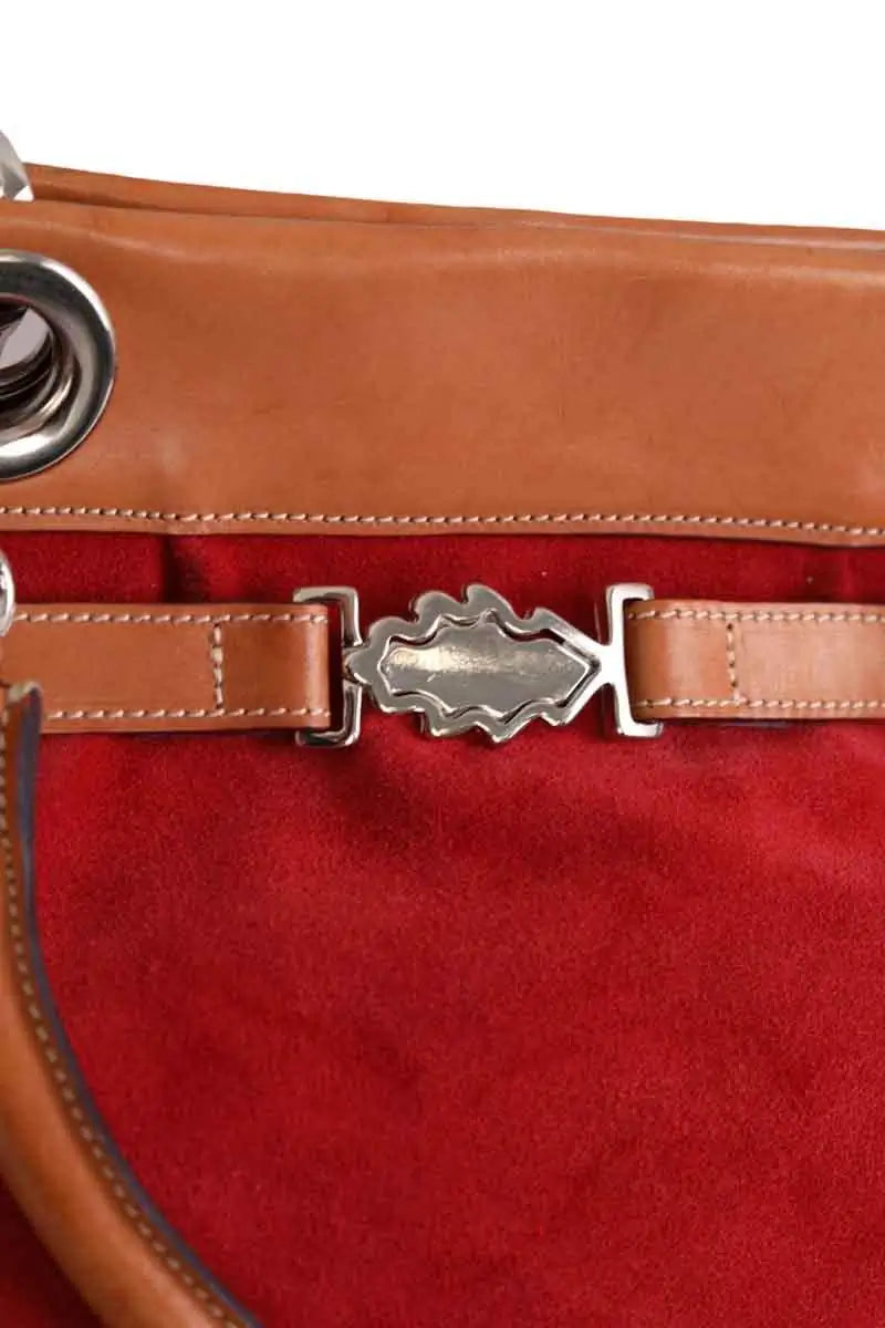 Cabas Ines de la Fressange Rouge en Daim