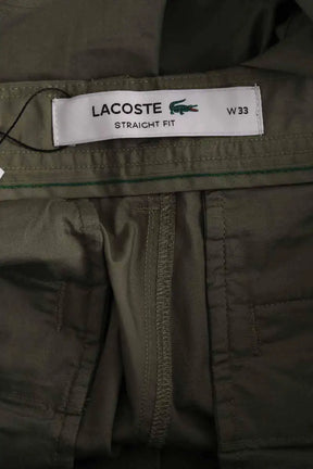 Pantalon droit Lacoste Kaki en Coton
