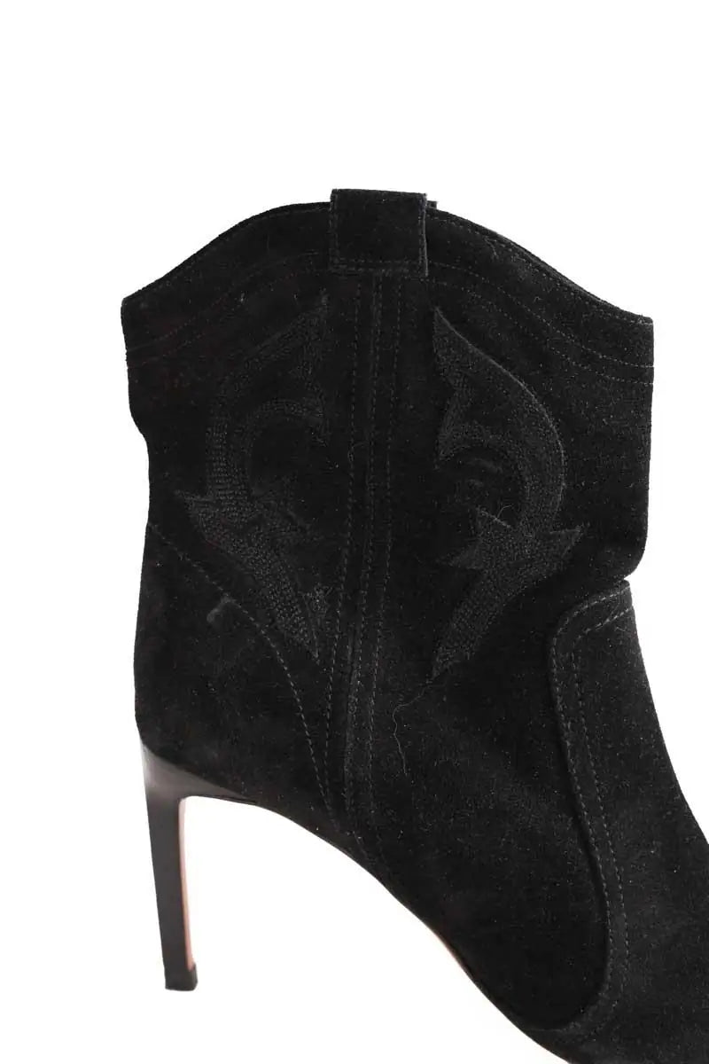 Boots western Ba&Sh Noir en Daim