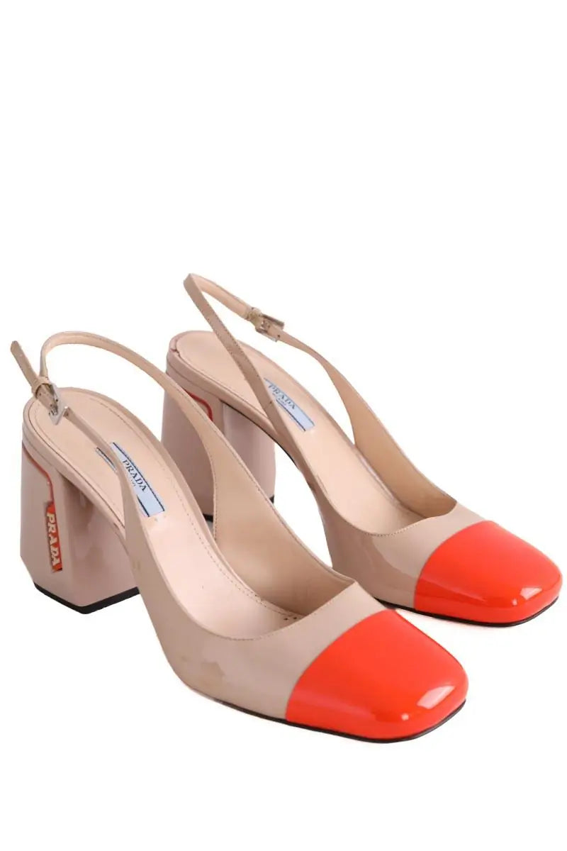 Talons Prada Beige en Cuir verni