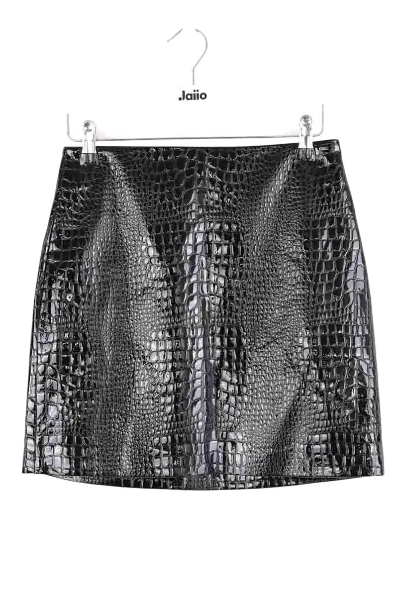 Jupe L'agence Gerard croc mini skirt Noir en Synthétique, taille M - Seconde Main