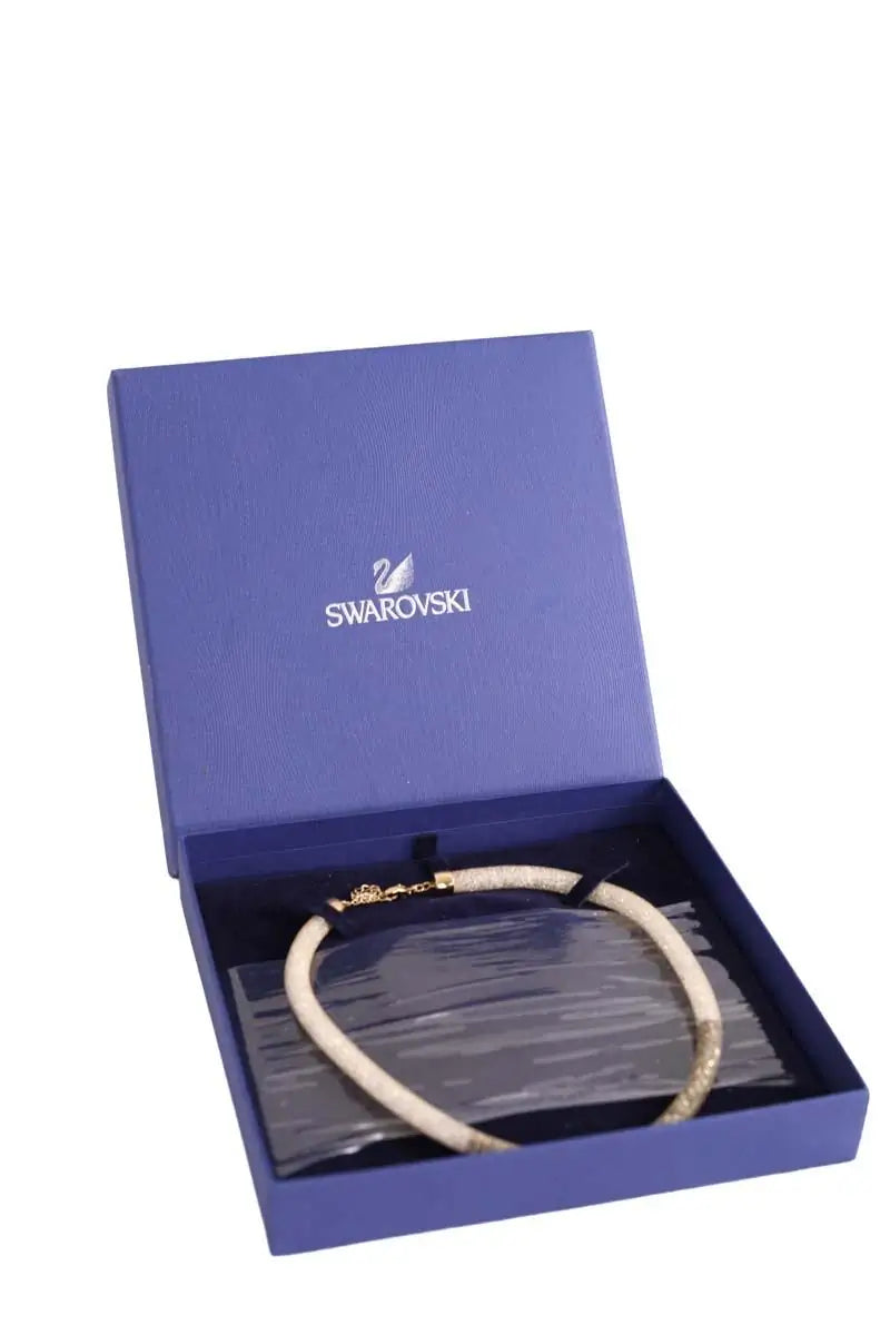 Collier Swarovski Doré en Acier