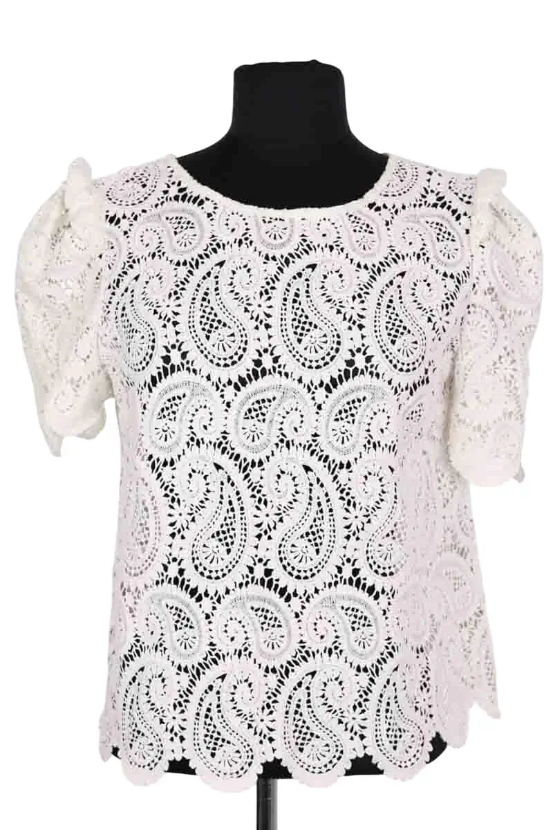 T-shirt Sézane Ecru en Coton, taille S - Seconde Main