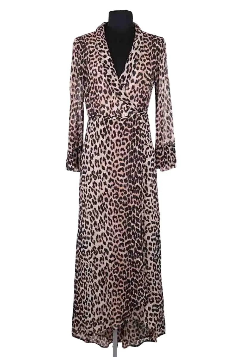 Robe Ganni Marron en Viscose, taille XS - Seconde Main