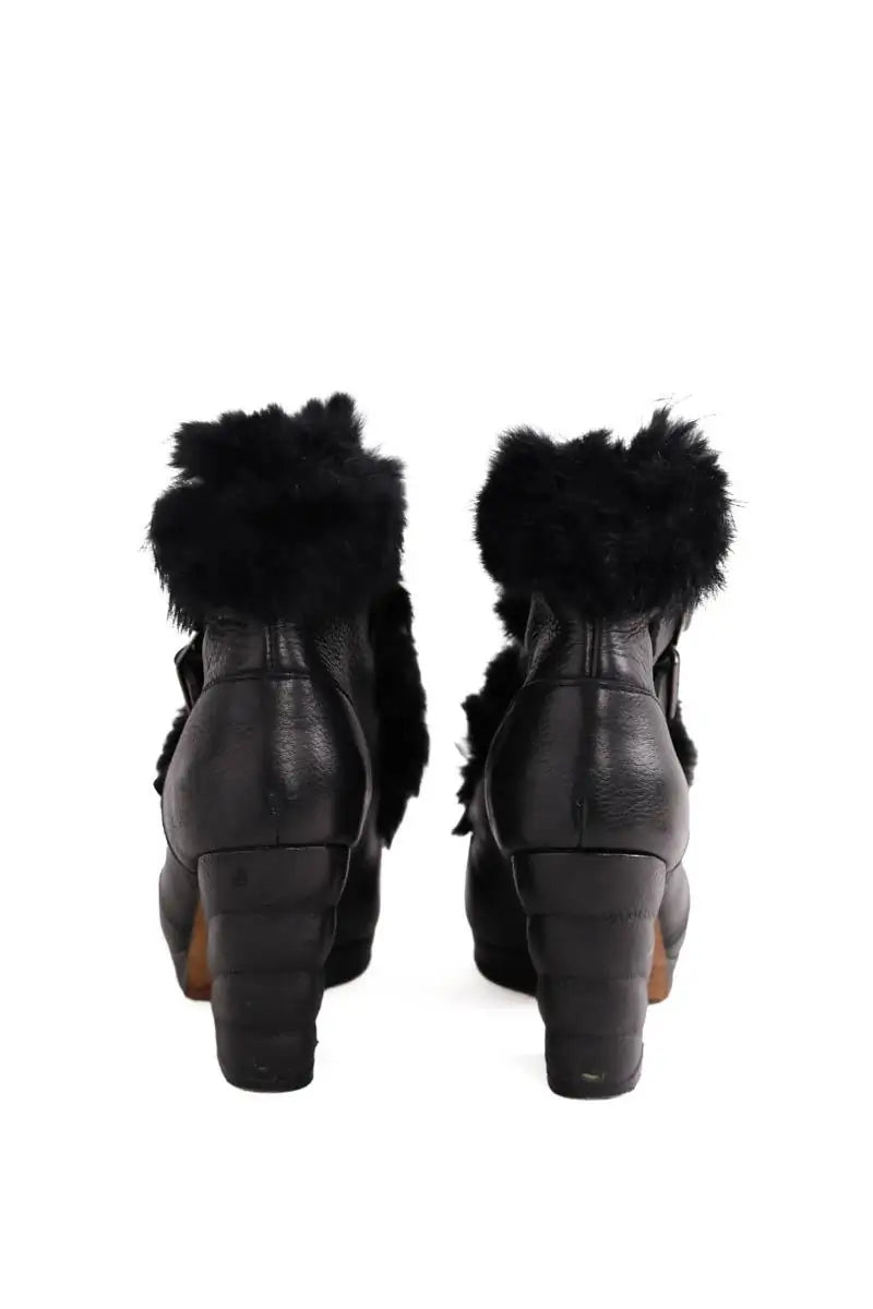 Boots à boucles See By Chloé Noir en Cuir