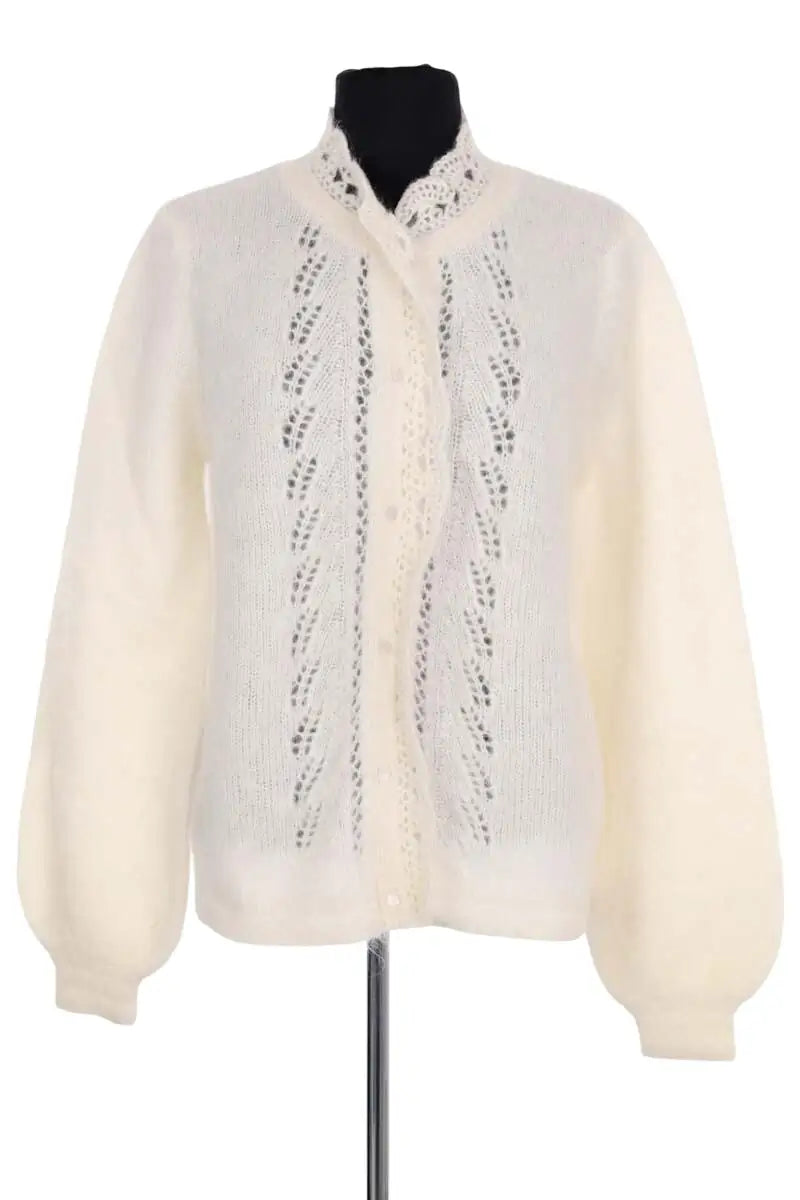 Cardigan Sézane Blanc en Laine, taille M - Seconde Main