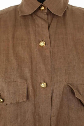 Chemise Chanel Marron en Lin