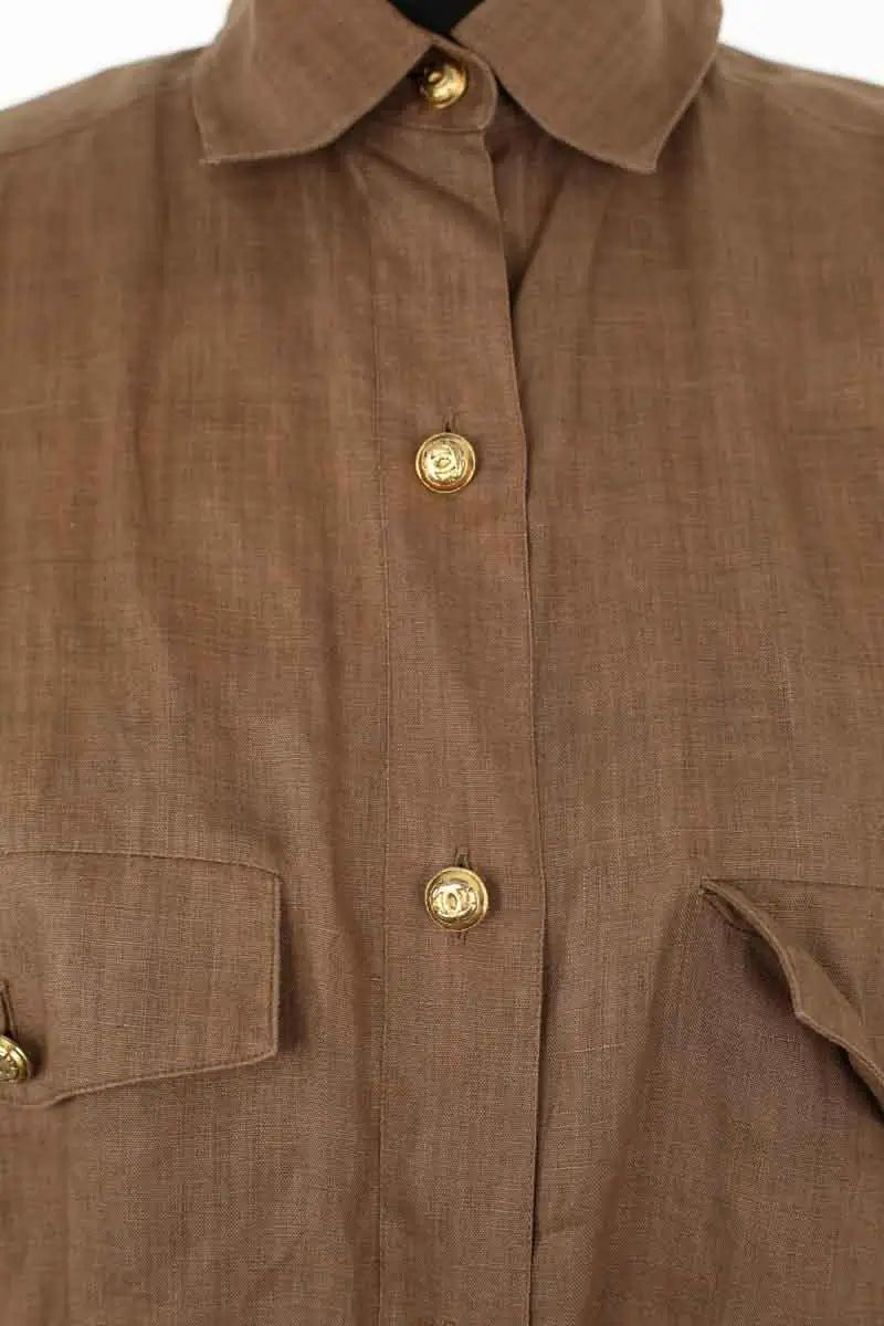 Chemise Chanel Marron en Lin