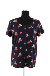 T-shirt Des Petits Hauts Marine en Coton, taille L - Seconde Main