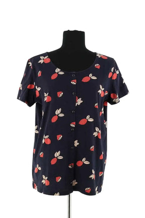 T-shirt Des Petits Hauts Marine en Coton, taille L - Seconde Main