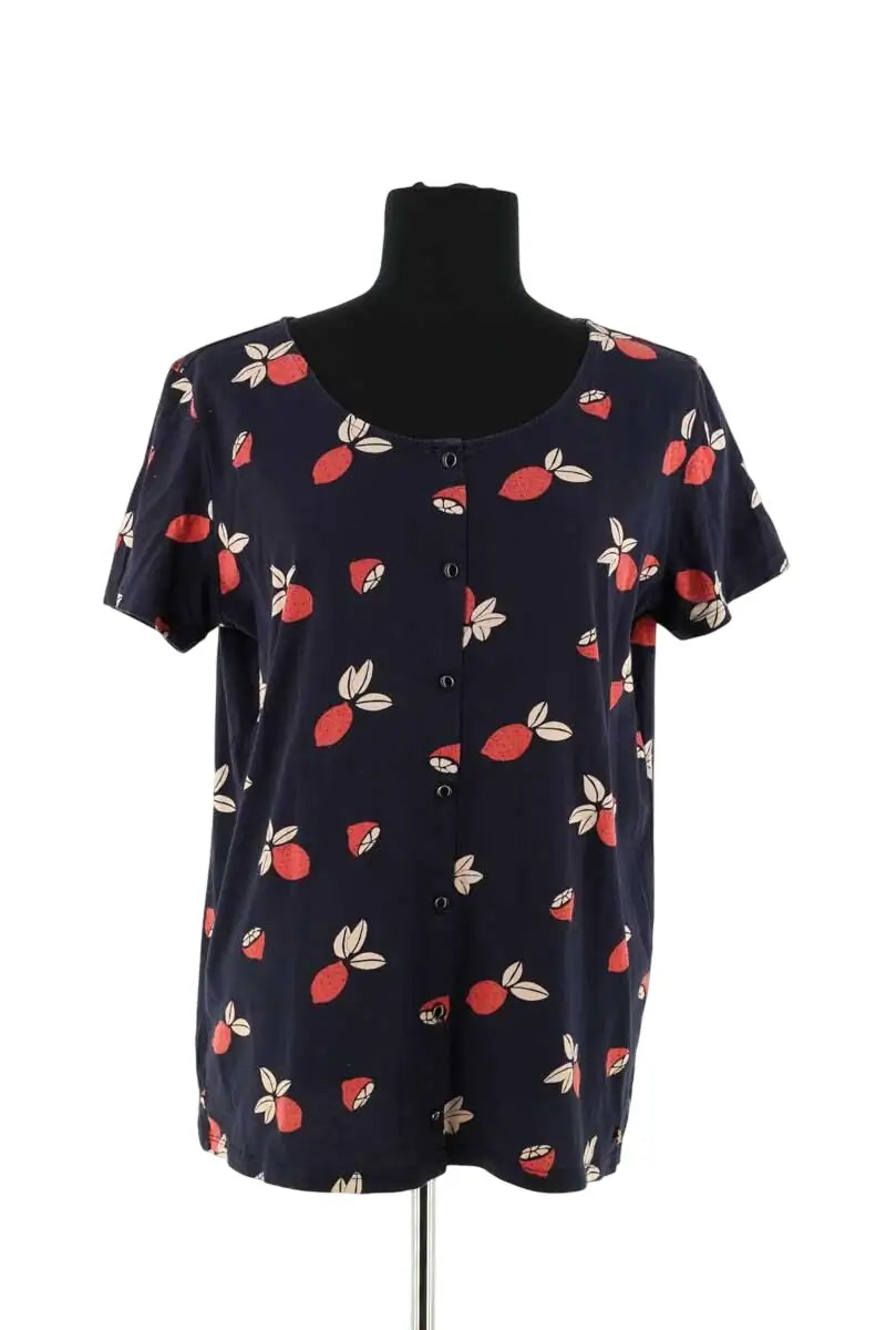 T-shirt Des Petits Hauts Marine en Coton, taille L - Seconde Main