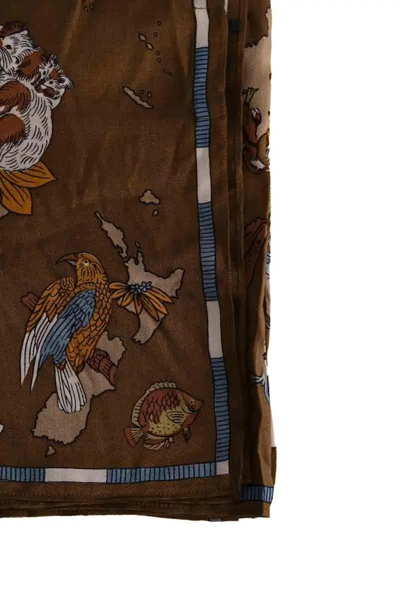 Carré Inoui Marron en Soie
