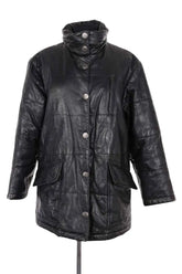 Manteau Armani Jeans Noir en Cuir, taille S - Seconde Main