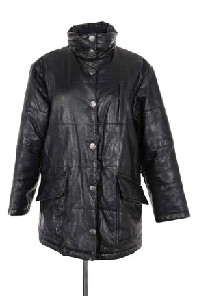 Manteau Armani Jeans Noir en Cuir, taille S - Seconde Main