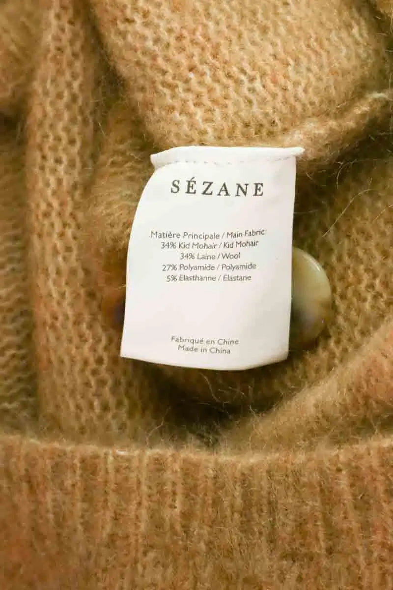Cardigan Sézane Marron en Laine