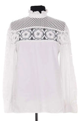 Blouse Sandro Blanc en Coton, taille S - Seconde Main