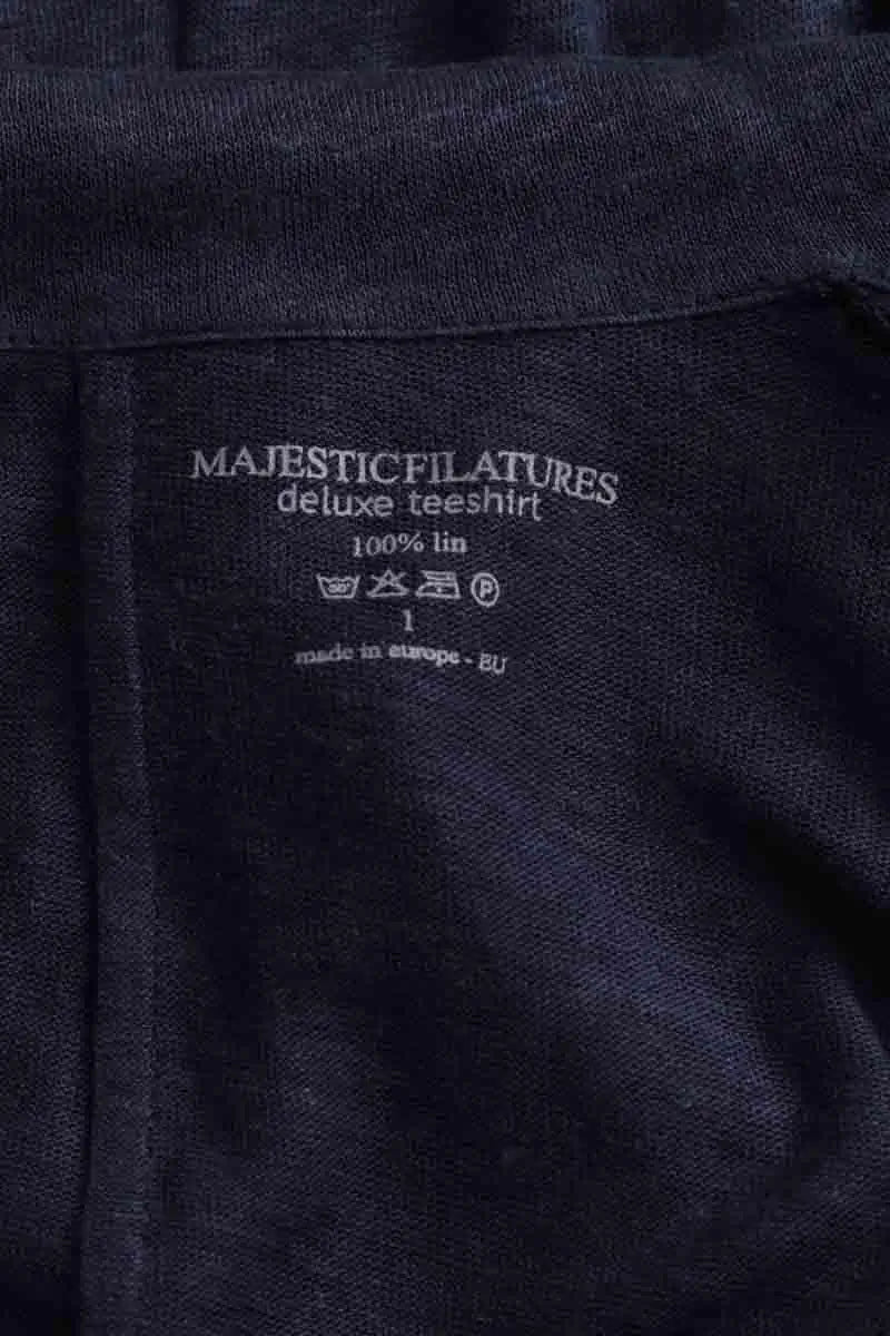 Cardigan Majestic Filatures Bleu en Lin