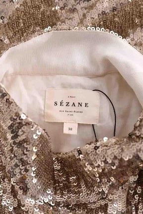 Blouse Sézane Doré en Paillettes