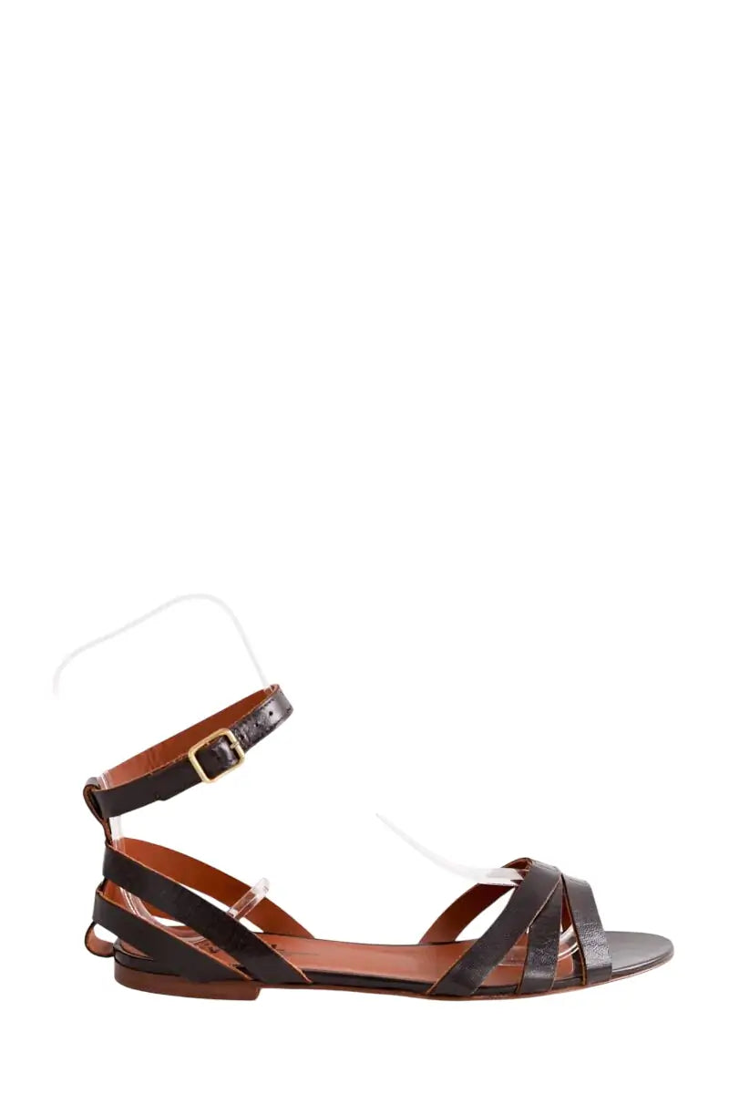 Sandales Michel Vivien Marron en Cuir, taille 37 - Seconde Main
