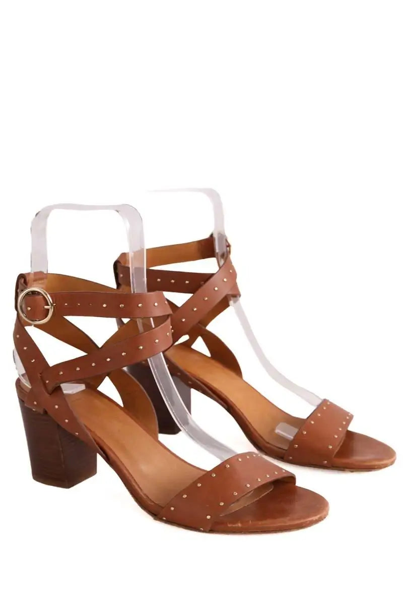 Talons Sézane Camel en Cuir