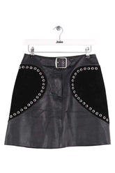 Mini jupe Maje Noir en Cuir, taille L - Seconde Main