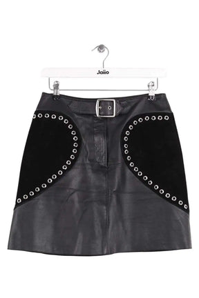 Mini jupe Maje Noir en Cuir, taille L - Seconde Main