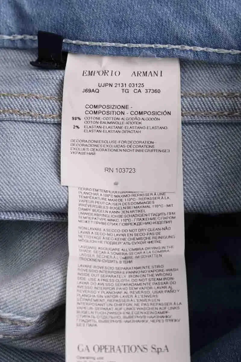 Jean droit Emporio Armani Cameron Bleu en Coton